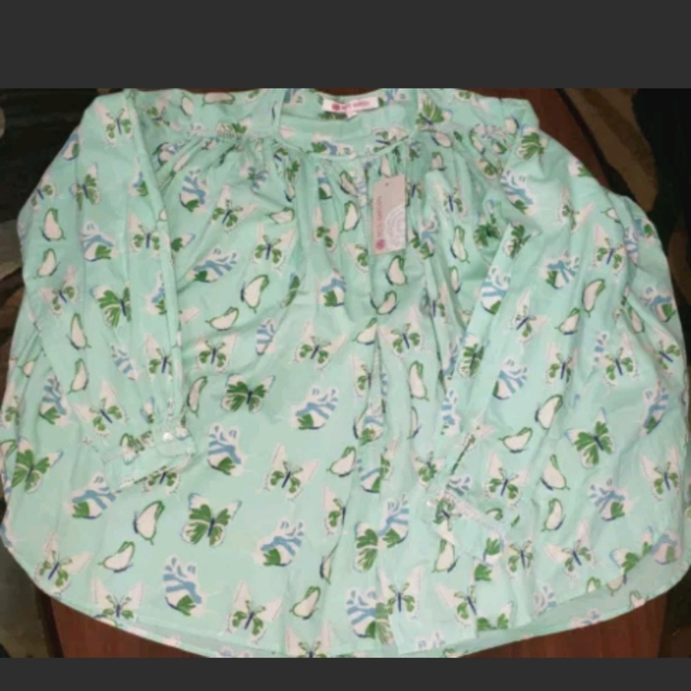 NWT Ro's Garden Byron Top Nancy SZ LG Green